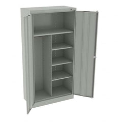 Tennsco - 6 Shelf Combination Storage Cabinet - Steel, 36" Wide x 18" Deep x 72" High, Light Gray - A1 Tooling