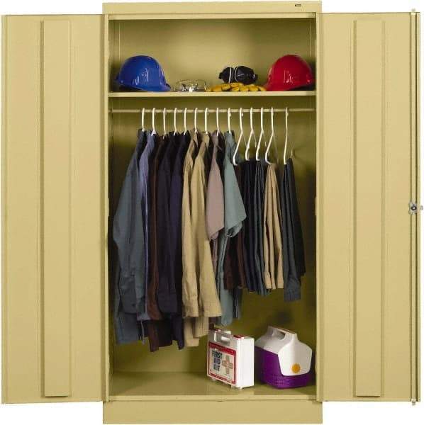 Tennsco - 2 Shelf Wardrobe Storage Cabinet - Steel, 36" Wide x 18" Deep x 72" High, Champagne/Putty - A1 Tooling