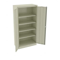 Tennsco - 5 Shelf Locking Storage Cabinet - Steel, 36" Wide x 18" Deep x 72" High, Champagne/Putty - A1 Tooling