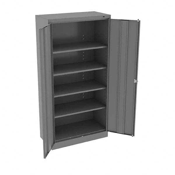 Tennsco - 5 Shelf Locking Storage Cabinet - Steel, 36" Wide x 18" Deep x 72" High, Medium Gray - A1 Tooling