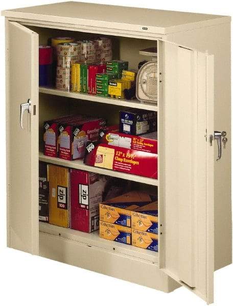 Tennsco - 3 Shelf Locking Storage Cabinet - Steel, 36" Wide x 24" Deep x 42" High, Black - A1 Tooling