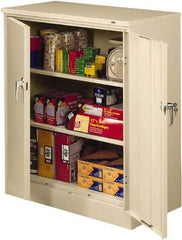 Tennsco - 3 Shelf Locking Storage Cabinet - Steel, 36" Wide x 18" Deep x 42" High, Sand - A1 Tooling