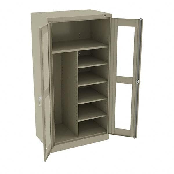 Tennsco - 6 Shelf Combination Storage Cabinet - Steel, 36" Wide x 24" Deep x 72" High, Sand - A1 Tooling