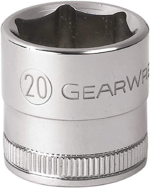 GearWrench - 3/8" Drive, Standard Hand Socket - 6 Points, 1.102" OAL, Alloy Steel, Full Polish Finish - A1 Tooling