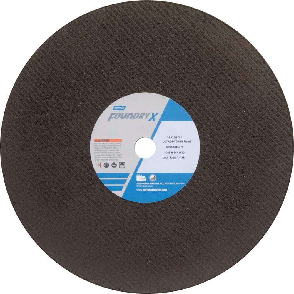 Norton - 14 x 1/8, 1" Hole 30 Grit Aluminum Oxide Cutoff Wheel - A1 Tooling