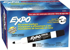 Expo - Black Low Odor Bullet Tip 12 Pack Dry Erase Markers - For Use with Dry Erase Marker Boards - A1 Tooling