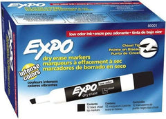 Expo - Black Low Odor Chisel Tip 12 Pack Dry Erase Markers - For Use with Dry Erase Marker Boards - A1 Tooling