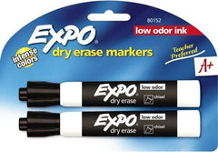 Expo - Black Low Odor Chisel Tip 2 Pack Dry Erase Markers - For Use with Dry Erase Marker Boards - A1 Tooling