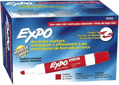 Expo - Red Low Odor Chisel Tip 12 Pack Dry Erase Markers - For Use with Dry Erase Marker Boards - A1 Tooling