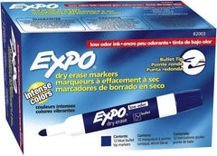 Expo - Blue Low Odor Bullet Tip 12 Pack Dry Erase Markers - For Use with Dry Erase Marker Boards - A1 Tooling