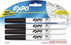 Expo - Black Low Odor Ultra Fine Tip 4 Pack Dry Erase Markers - For Use with Dry Erase Marker Boards - A1 Tooling