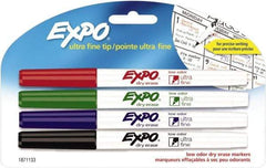 Expo - Black, Blue, Green & Red Low Odor Ultra Fin Tip 4 Pack Dry Erase Markers - For Use with Dry Erase Marker Boards - A1 Tooling