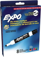 Expo - Black, Blue, Brown, Green, Orange, Pink, Purple & Red Low Odor Chisel Tip 8 Pack Dry Erase Markers - For Use with Dry Erase Marker Boards - A1 Tooling