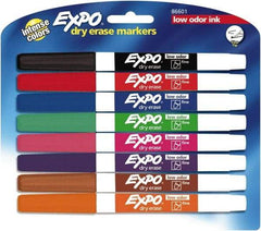 Expo - Black, Blue, Brown, Green, Orange, Pink, Purple & Red Low Odor Fine Tip 8 Pack Dry Erase Markers - For Use with Dry Erase Marker Boards - A1 Tooling