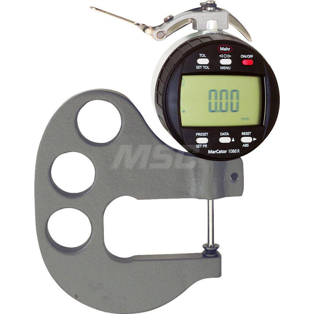 Mahr - Electronic Thickness Gages; Minimum Measurement (mm): 0 ; Minimum Measurement (Decimal Inch): 0 ; Maximum Measurement (Inch): 1 ; Maximum Measurement (Decimal Inch): 1 ; Maximum Measurement (mm): 25 ; Resolution (mm): 0.0005; 0.001; 0.002; 0.005; - Exact Industrial Supply