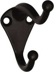 National Mfg. - 1" Wide x 2" High x 0.11" Thick, Double Coat & Hat Hook - 2-3/4" Projection, Oil Rubbed Bronze - A1 Tooling