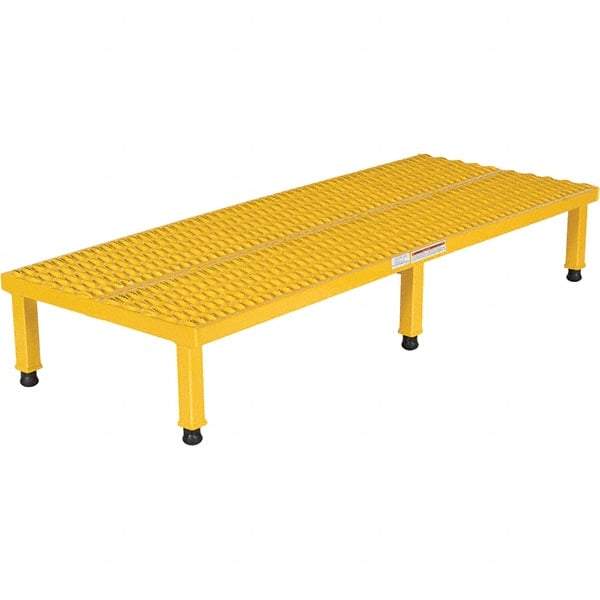 Vestil - 9" High x 24" Wide x 60" Deep, Yellow Step Stand - Steel, 500 Lb Capacity - A1 Tooling