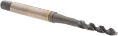 Kennametal - #2-56 UNC 2 Flute 2B Modified Bottoming Spiral Flute Tap - Vanadium High Speed Steel, TiN/CrC/C Finish, 45mm OAL, Right Hand Flute, Right Hand Thread, H2, Series T682 - A1 Tooling