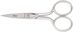 Clauss - 1" LOC, 6-5/8" OAL Carbon Steel Curved Scissors - Offset Handle, For Paper, Fabric - A1 Tooling