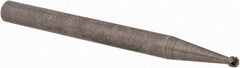 Cle-Line - 1/16" Cut Diam, 1/8" Shank Diam, Ball Head Single Cut Burr - Carbide, 1.6mm LOC, 38mm OAL - A1 Tooling