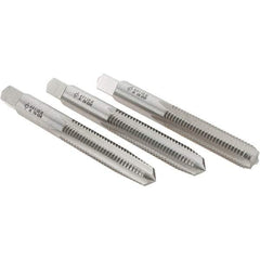 Cle-Line - M8x1.25 Metric, 4 Flute, Bottoming, Plug & Taper, Bright Finish, High Speed Steel Tap Set - Right Hand Cut, 2-23/32" OAL, 1-1/8" Thread Length, Series 0404 - A1 Tooling