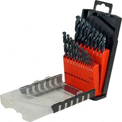 Cle-Force - 1/16 to 3/8", 118° Point, Oxide Finish, High Speed Steel Jobber Length Drill Bit Set - A1 Tooling