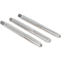 Cle-Line - #10-32 UNF, 4 Flute, Bottoming, Plug & Taper, Bright Finish, High Speed Steel Tap Set - Right Hand Cut, 2-3/8" OAL, 7/8" Thread Length, Series 0404 - A1 Tooling