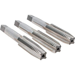 Cle-Line - 1/2-13 UNC, 4 Flute, Bottoming, Plug & Taper, Bright Finish, High Speed Steel Tap Set - Right Hand Cut, 3-3/8" OAL, 1-21/32" Thread Length, Series 0404 - A1 Tooling