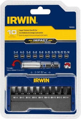 Irwin - 10 Piece, Screwdriver Insert Bit Set - 3 to 14 Slotted & Magnetic Bit Holder with C-Ring - A1 Tooling