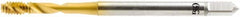 OSG - #3-48 UNC 2 Flute 2B Modified Bottoming Spiral Flute Tap - Vanadium High Speed Steel, TiN Finish, 50mm OAL, Right Hand Flute, Right Hand Thread, H2, Series 16450 - Exact Industrial Supply