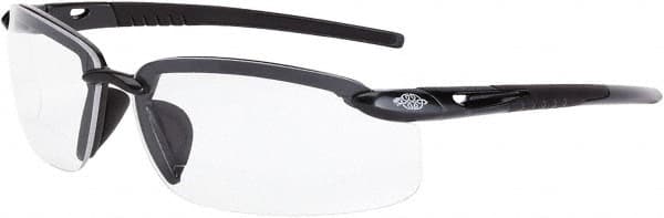 CrossFire - +1.5, Smoke Gray Lenses, Scratch Resistant, Frameless Magnifying Safety Glasses - UV Protection - A1 Tooling