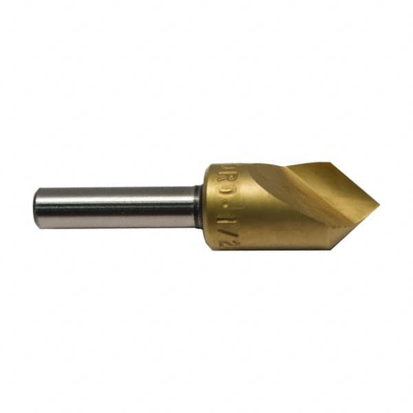 M.A. Ford - 1/8" Head Diam, 1/8" Shank Diam, 1 Flute 100° High Speed Steel Countersink - TiN Finish, 1-1/2" OAL - A1 Tooling