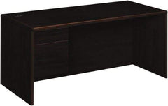 Hon - High Pressure Laminate Left Pedestal Desk - 66" Wide x 30" Deep x 29-1/2" High, Mahogany - A1 Tooling