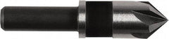 Irwin - 3/8" Head Diam, 1/4" Shank Diam, 5 Flute 82° High Speed Steel Countersink - Oxide Finish, 1-5/8" OAL, Single End, Straight Shank, Right Hand Cut - A1 Tooling