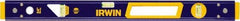 Irwin - 24" Long 3 Vial Box Beam Level - Aluminum, Blue/Yellow, 1 Level & 2 Plumb Vials - A1 Tooling