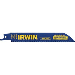 Irwin Blades - 6" Long, Bi-Metal Reciprocating Saw Blade - Straight Profile, 18 TPI, Toothed Edge, Tang Shank - A1 Tooling