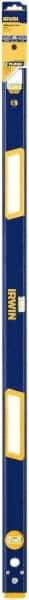 Irwin - 48" Long 3 Vial Box Beam Level - Aluminum, Blue/Yellow, 1 Level & 2 Plumb Vials - A1 Tooling