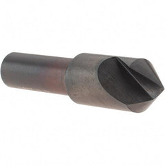 Melin Tool - 1/2" Head Diam, 3/8" Shank Diam, 1 Flute 82° High Speed Steel Countersink - Oxide Finish, 2" OAL, Single End, Straight Shank, Right Hand Cut - A1 Tooling