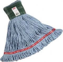 Rubbermaid - 1" Green Head Band, Medium Blended Fiber Loop End Mop Head - 4 Ply, Side Loading Connection - A1 Tooling