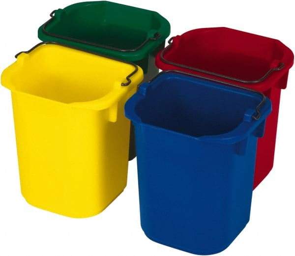 Rubbermaid - 5 Qt, 215.9mm High, Polypropylene Rectangular Color Variety Single Pail (4-Pack) - Handle Included, 190.5mm Top Length x 234.95mm Top Width - A1 Tooling