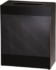 Rubbermaid - 22-1/2 Gal Black Rectangle Decorative Waste Receptacle With Top - Steel, 30" High x 24" Long x 24" Wide - A1 Tooling