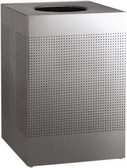 Rubbermaid - 40 Gal Silver Square Decorative Waste Receptacle With Top - Stainless Steel, 794mm High x 552.45mm Long x 552.45mm Wide - A1 Tooling