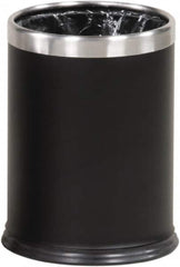 Rubbermaid - 3-1/2 Gal Black Round Decorative Waste Receptacle With Top - Steel, 318mm High - A1 Tooling