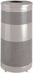 Rubbermaid - 25 Gal Silver Round Decorative Waste Receptacle With Top - Steel, 902mm High - A1 Tooling