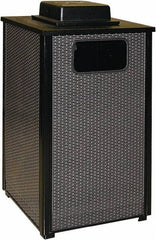 Rubbermaid - 24 Gal Black Square Decorative Waste Receptacle With Top - Steel, 38" High x 457.2mm Long x 18" Wide - A1 Tooling