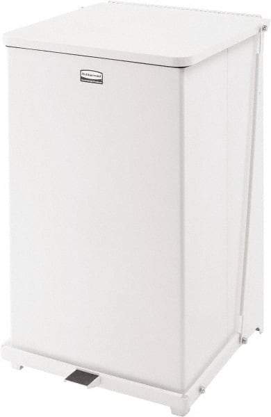 Rubbermaid - 40 Gal Square Unlabeled Trash Can - 30" High x 19" Long x 19" Wide, White, Steel - A1 Tooling