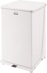 Rubbermaid - 40 Gal Square Unlabeled Trash Can - 30" High x 19" Long x 19" Wide, White, Steel - A1 Tooling