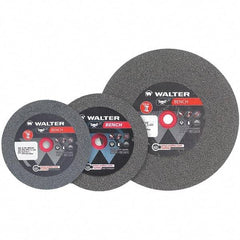 WALTER Surface Technologies - 80 Grit Aluminum Oxide Bench & Pedestal Grinding Wheel - 6" Diam x 1" Hole x 3/4" Thick, 4100 Max RPM, Fine Grade, Vitrified Bond - A1 Tooling