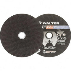 WALTER Surface Technologies - 7" 46 Grit Aluminum Oxide Cutoff Wheel - 5/64" Thick, 7/8" Arbor, 8,600 Max RPM, Use with Angle Grinders - A1 Tooling