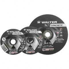 WALTER Surface Technologies - 24 Grit, 7" Wheel Diam, 1/4" Wheel Thickness, 7/8" Arbor Hole, Type 27 Depressed Center Wheel - Aluminum Oxide, Resinoid Bond, 8,600 Max RPM - A1 Tooling